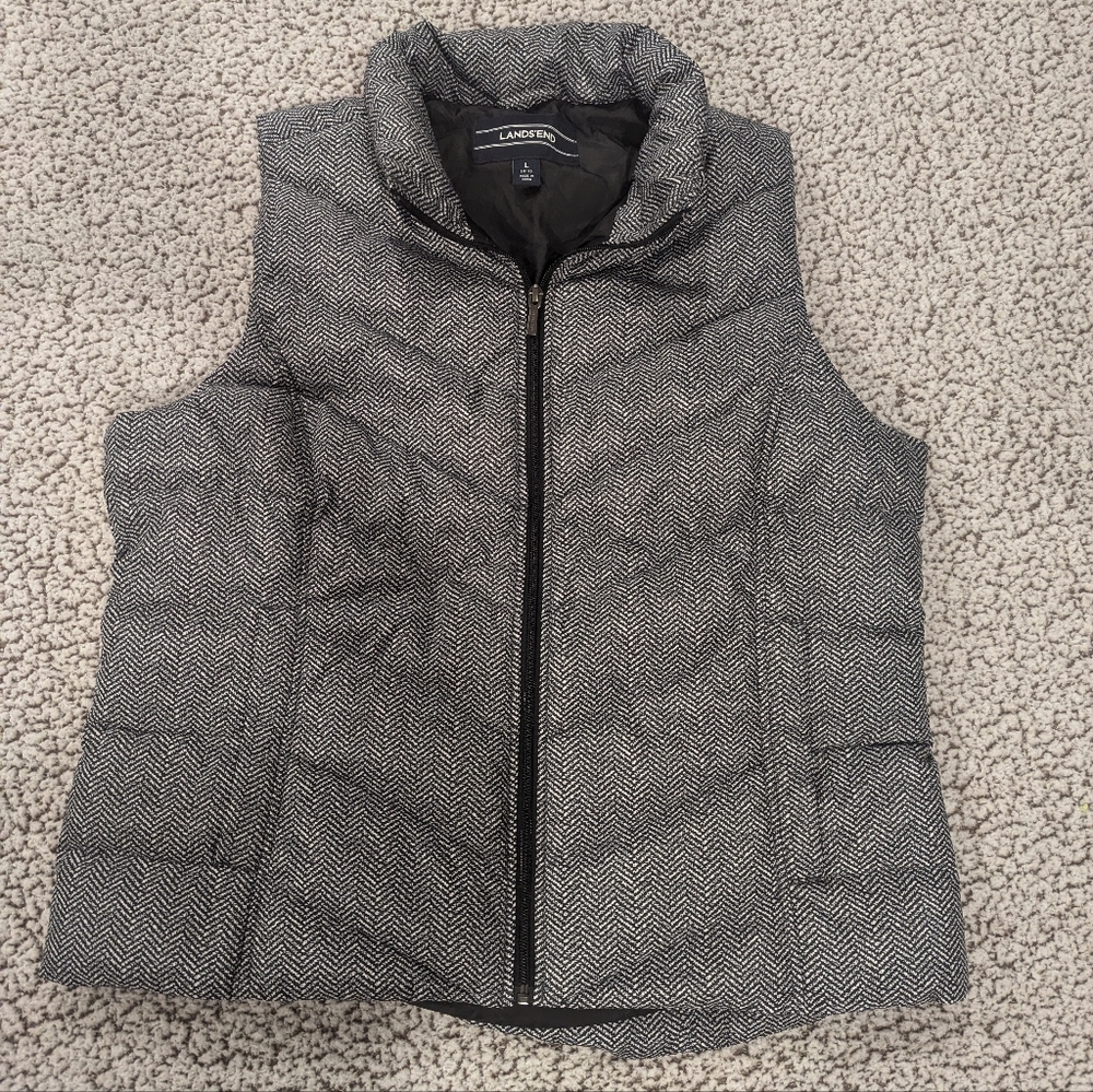 Lands' End Down Vest Large